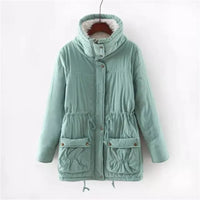 2019 Winter Women coat ladies wadded warm cotton parka slim outwear long wadded jacket thick hooded cotton jacket CC018