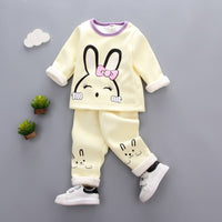 Kids Pajama Sets 1- 3Y Baby Girl Cotton Pajamas Winter Warm Underwear Thermal Clothes Thicken Children Clothing Girls Clothes