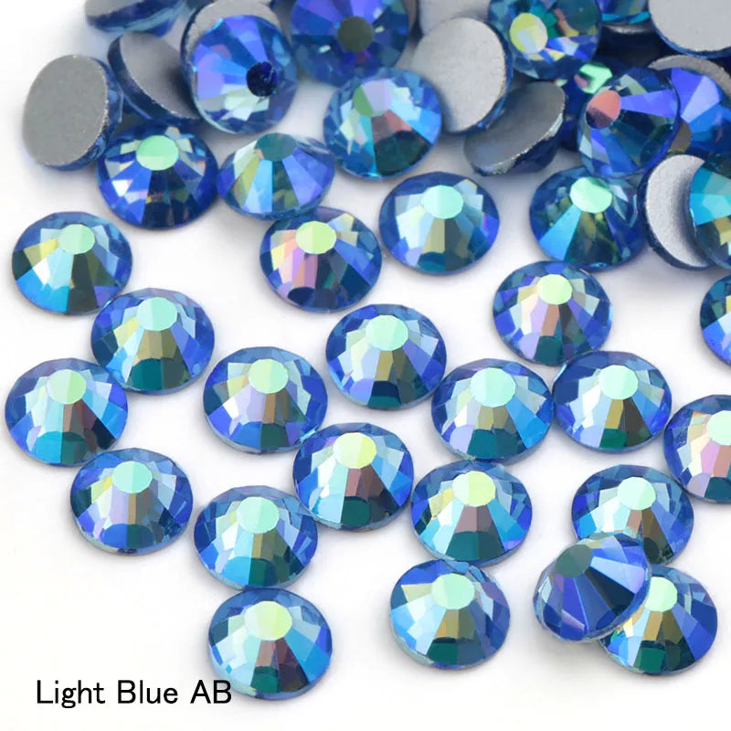 SS16 SS20 SS30 Glitter Rhinestone Crystal AB Non Hot Fix Flat back Rhinestone Apparel for Nail Art Fabric Garment
