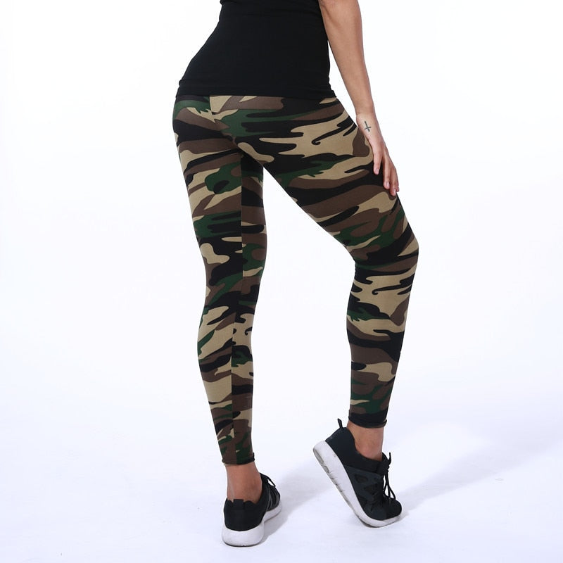 2022 Camouflage Printing Elasticity Leggings Fitness Pants Legins Casual Legging For Women