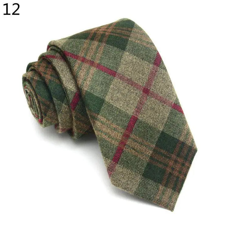 Fashion Men's Colourful Tie Cotton Formal Classic Plaid Ties Necktie Narrow Slim Skinny Cravate Narrow Thick Neckties For Man