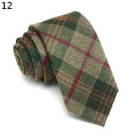 Fashion Men's Colourful Tie Cotton Formal Classic Plaid Ties Necktie Narrow Slim Skinny Cravate Narrow Thick Neckties For Man