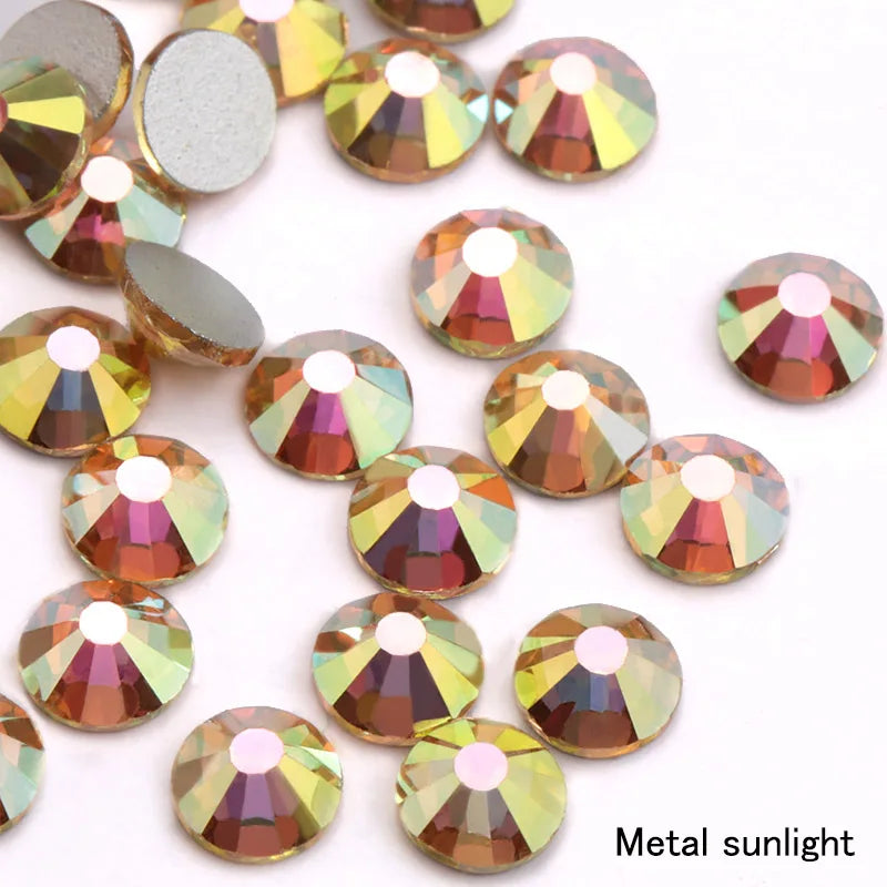 SS16 SS20 SS30 Glitter Rhinestone Crystal AB Non Hot Fix Flat back Rhinestone Apparel for Nail Art Fabric Garment