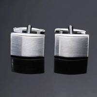 Classic design men's French shirt cuff button high quality copper silvery metallic Black Enamel CuffLinks