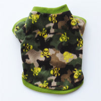 Warm Fleece Pet Dog Clothes Cute Skull Printed Pet Coat Puppy Dogs Shirt Jacket French Bulldog Pullover Camouflage Dog Clothing