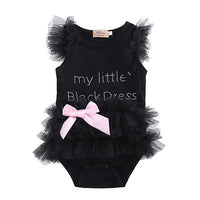Citgeet Black Kids Baby Girls Clothes Lace Tulle Ruffles Bow Cotton Romper Jumpsuit Outfits Summer Clothing