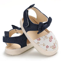 Lovely Flower Print Bow Canvas baby Shoes summer soft sole first walkers party princess girl shoe