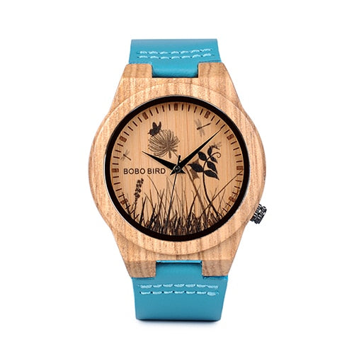 BOBO BIRD Watch Men Wooden Lifelike Print Dial Face Quartz Watches Fashion 3D Visual Timepieces as Gift relogio masculino