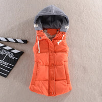 MyNewIn Warm Vest  Autumn Winter Women Casual Sleeveless Hooded Cotton Jacket Coral Velvet Female Coat Large Size 4XL Waistcoat