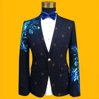 Brilliant Wedding Ceremony Singers Banquet Tuxedo Hosts Fashion Segments Brilliant Male Deep Blue Suit