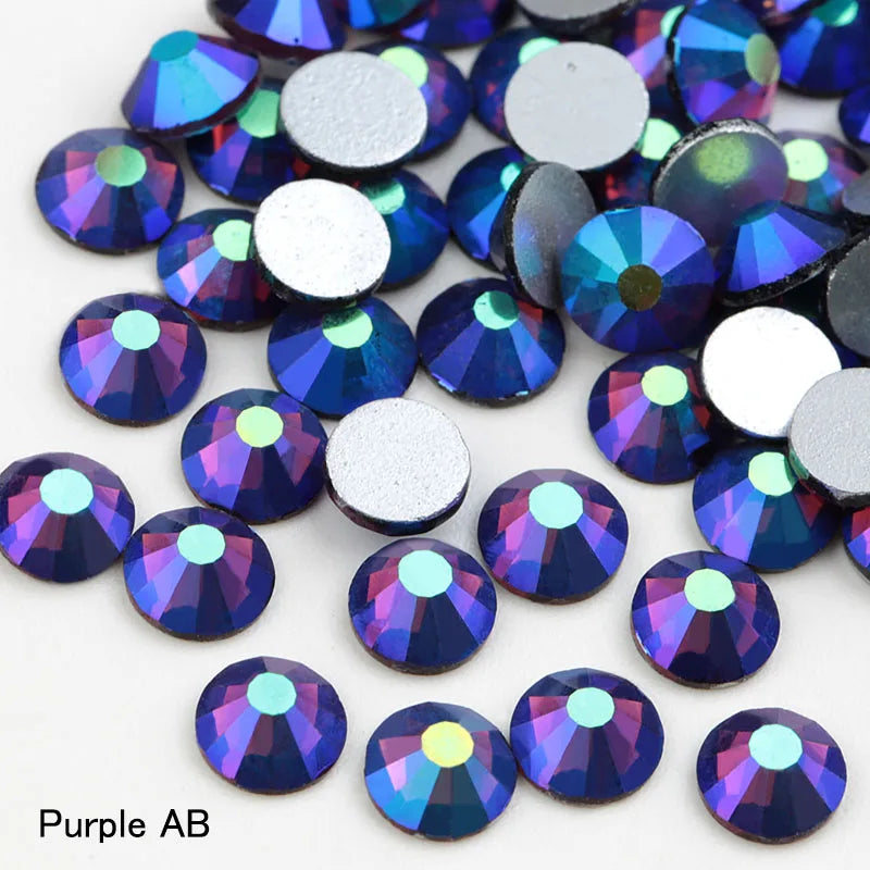 SS16 SS20 SS30 Glitter Rhinestone Crystal AB Non Hot Fix Flat back Rhinestone Apparel for Nail Art Fabric Garment