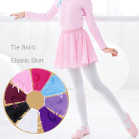 Girls Kids Ballet Skirt Sheer Chiffon Ballet Tutu Pink Kids Gymnastics Leotard Skirts Dance Skirt