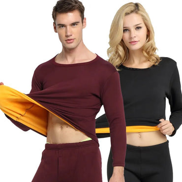 Men Thermal Underwear 2018 New Winter Women Long Johns thick fleece underwear sets keep warm in cold weather size L to 6XL