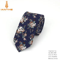 Brand New 100% Cotton Men's Paisley Print Neck Ties For Men Necktie Narrow Slim Skinny Cravate Narrow Flower Neckties Corbatas