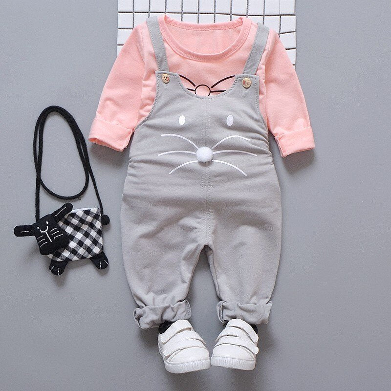 Spring newborn baby girls clothes sets fashion suit T-shirt + pants suit baby girls outside wear sports suit clothing sets