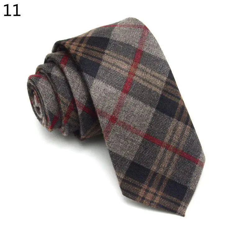 Fashion Men's Colourful Tie Cotton Formal Classic Plaid Ties Necktie Narrow Slim Skinny Cravate Narrow Thick Neckties For Man