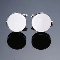 Classic design men's French shirt cuff button high quality copper silvery metallic Black Enamel CuffLinks