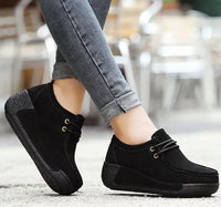 UP-0156D Fashion Tassel Design Ladies Winter Platform Shoes Sport slip on Wedge Shoes Women