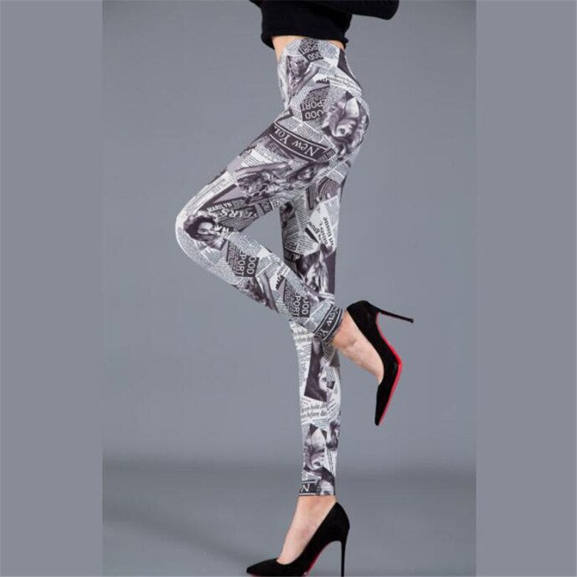 Sexy Printed Pants Fitness Leggins Elastic Casual Women Sexy Leggings Push Up High Waist Trousers