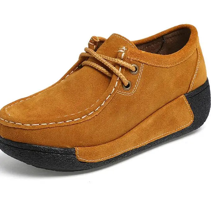 UP-0156D Fashion Tassel Design Ladies Winter Platform Shoes Sport slip on Wedge Shoes Women