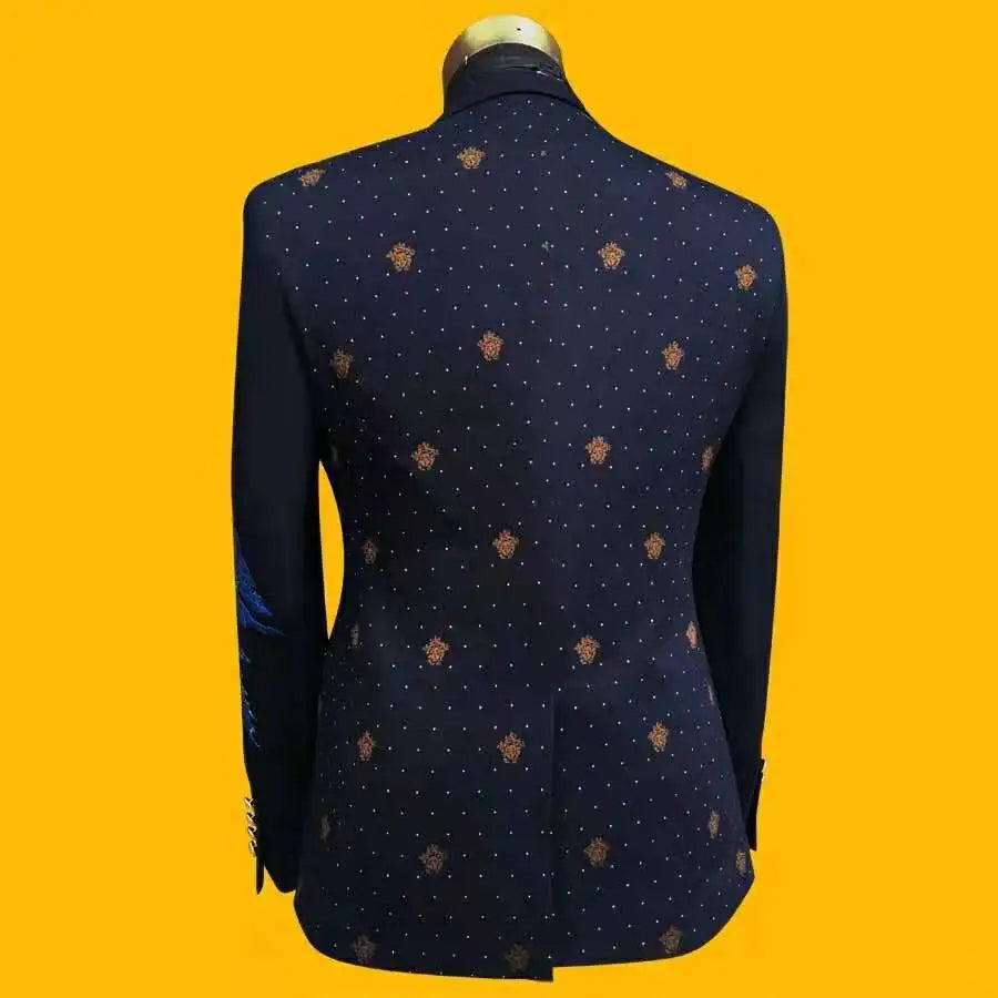 Brilliant Wedding Ceremony Singers Banquet Tuxedo Hosts Fashion Segments Brilliant Male Deep Blue Suit