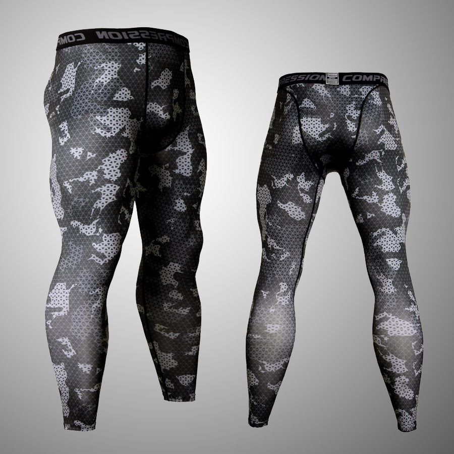 Men&#39;s Fitness Running Tights Gym training pants Camouflage Tracksuit Compression pants Jogging clothing leggings rashgard men