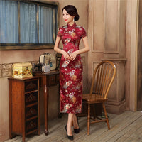 2021Sexy New High Fashion Green Rayon Cheongsam Chinese Classic