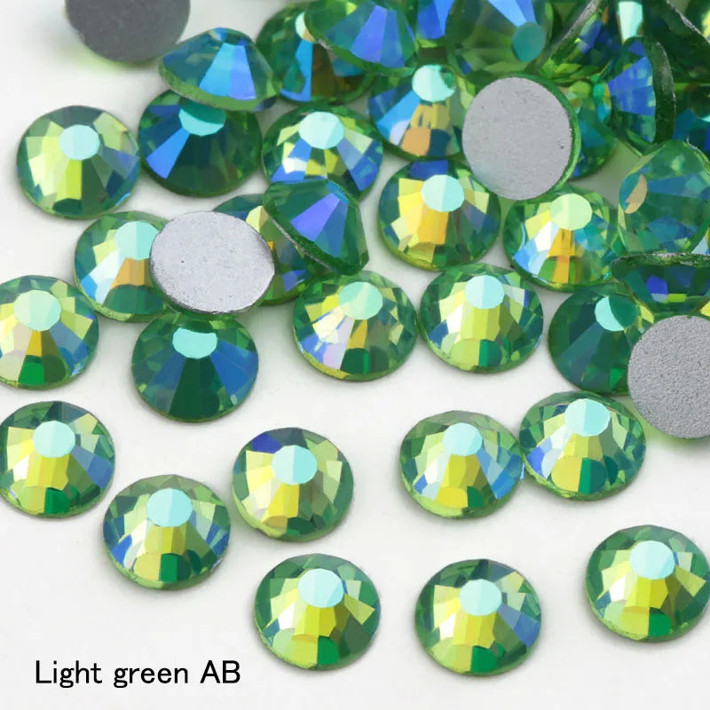 SS16 SS20 SS30 Glitter Rhinestone Crystal AB Non Hot Fix Flat back Rhinestone Apparel for Nail Art Fabric Garment