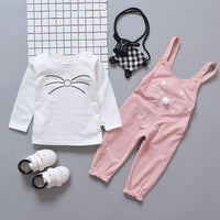 Spring newborn baby girls clothes sets fashion suit T-shirt + pants suit baby girls outside wear sports suit clothing sets