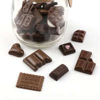 30PC Chocolate Resin Flatback Flat Back Cabochon Kawaii DIY Resin Craft Decoration Miniature Resin Cream Bread Food For Phone