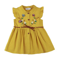 Children Summer Sleeveless Girls Cute Sweet Cotton Vest Flower Peach Embroidered Princess Dress