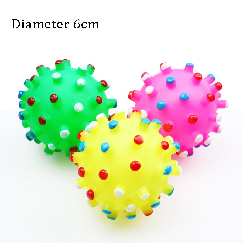 1pcs Diameter 6cm Squeaky Pet Dog Ball Toys for Small Dogs Rubber Chew Puppy Toy