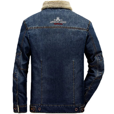 M-6XL Men Jacket and Coats Brand Clothing Denim Chaqueta Fashion Mens Jeans Jacket Thick Warm Winter Outwear Male Cowboy YF055