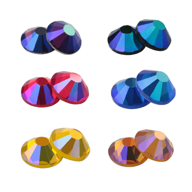 SS16 SS20 SS30 Glitter Rhinestone Crystal AB Non Hot Fix Flat back Rhinestone Apparel for Nail Art Fabric Garment
