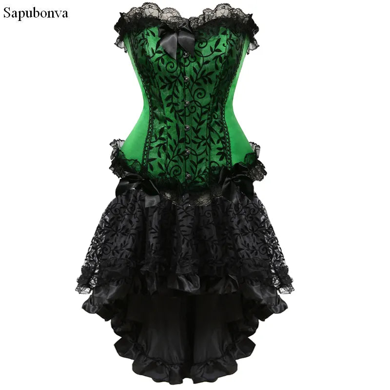 Sapubonva victorian corset dress gothic cosplay costume halter corset –  Mega Mart Center
