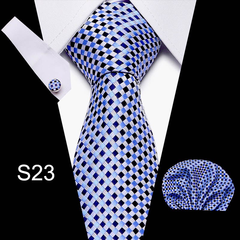 Fashion Business Silver Plaid Silk Men's Tie NeckTie 7.5cm Ties for Men Formal Luxury Wedding Quality Gravata group tie