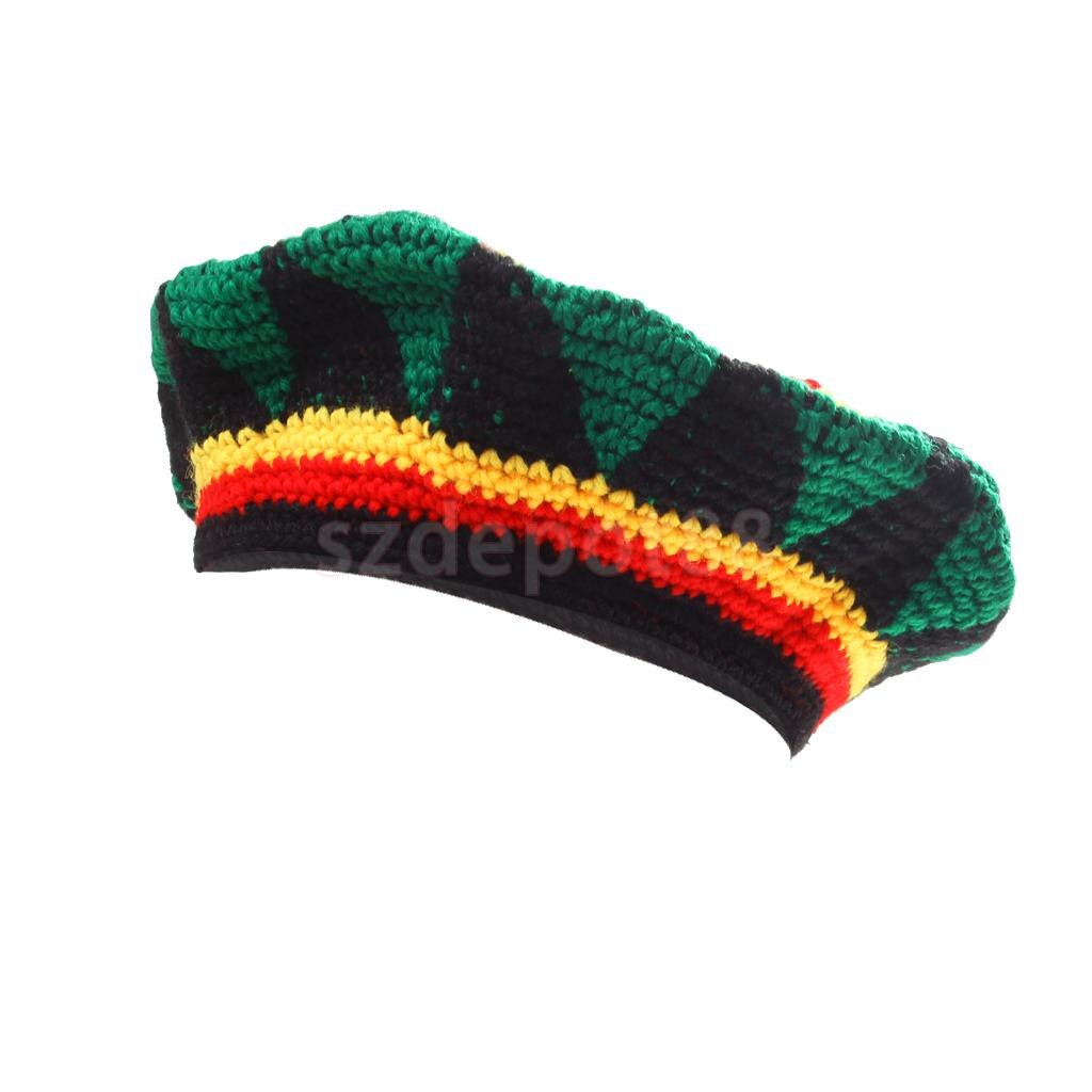 Multicolor Acrylic Jamaica Rasta DreadLock Roots Tam Hat Rasta Beanie Caps