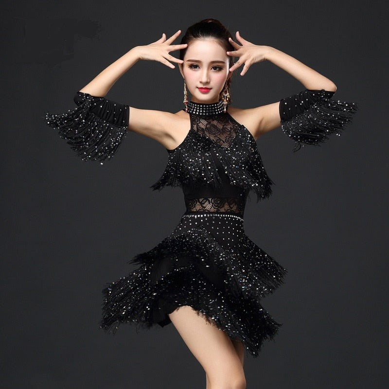 New Latin Dance Dress Women/Girls/Lady New Sexy Fringe Salsa/Ballroom/Tango/Cha Cha/Rumba/Samba/Latin Dresses For Dancing