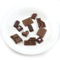 30PC Chocolate Resin Flatback Flat Back Cabochon Kawaii DIY Resin Craft Decoration Miniature Resin Cream Bread Food For Phone