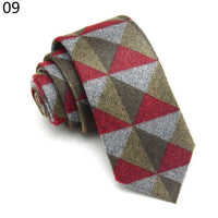 Fashion Men's Colourful Tie Cotton Formal Classic Plaid Ties Necktie Narrow Slim Skinny Cravate Narrow Thick Neckties For Man