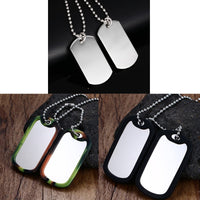 VNOX Stainless Steel Double Dog Tag Necklace Pendant ID Men Jewelry 24" Chain