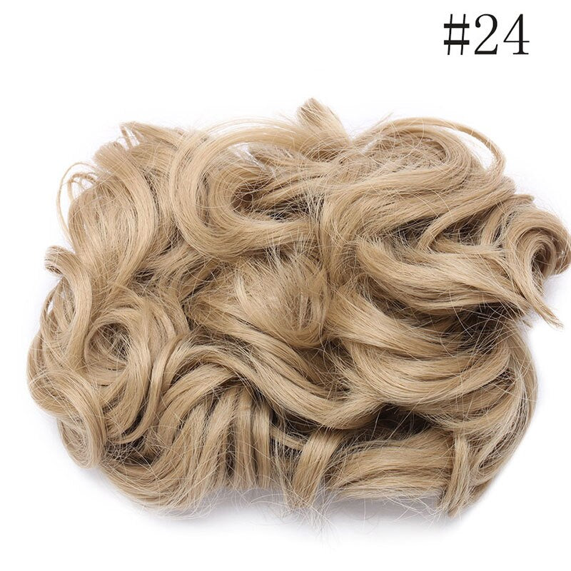 HAIRRO Large Comb Clips In Curly Hair Extension Synthetic Hair Pieces Chignon Women Updo Cover Hairpiece Extension Hair Bun