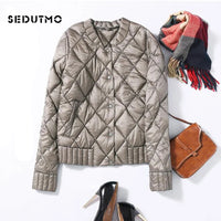 SEDUTMO Winter Women Down Jackets Ultra Light Duck Down Coat Short Puffer Jacket  Autumn Parkas ED039