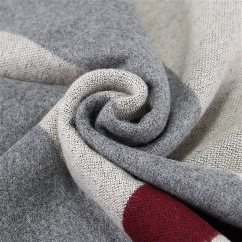 Fashion Design Casual Scarves Winter Women  Men's Thicken Cashmere Scarf Luxury Brand High Quality Warm Scarves Men