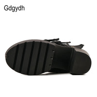 Gdgydh Sexy Rivet Black Ankle Boots Women Platform Soft Leather Autumn Winter Ladies Boots With Zipper Ultra High Heels Shoes