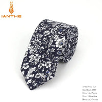 Brand New 100% Cotton Men's Paisley Print Neck Ties For Men Necktie Narrow Slim Skinny Cravate Narrow Flower Neckties Corbatas