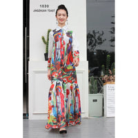 S-4XL High Quality Boho Hippie Temperament Retro Holiday Leisure Long Sleeved Beach Women Dress 2019 The New Summer Maxi Dress