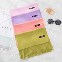 2023 Fashion Winter Women Scarf Thin Shawls and Wraps Lady Solid Female Hijab Stoles Long Cashmere Pashmina Foulard Head Scarves