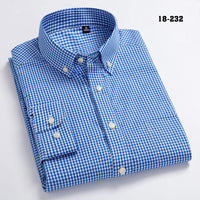 New Arrival Men&#39;s Oxford Wash and Wear Plaid Shirts 100% Cotton Casual Shirts High Quality Fashion Design Men&#39;s Dress Shirts