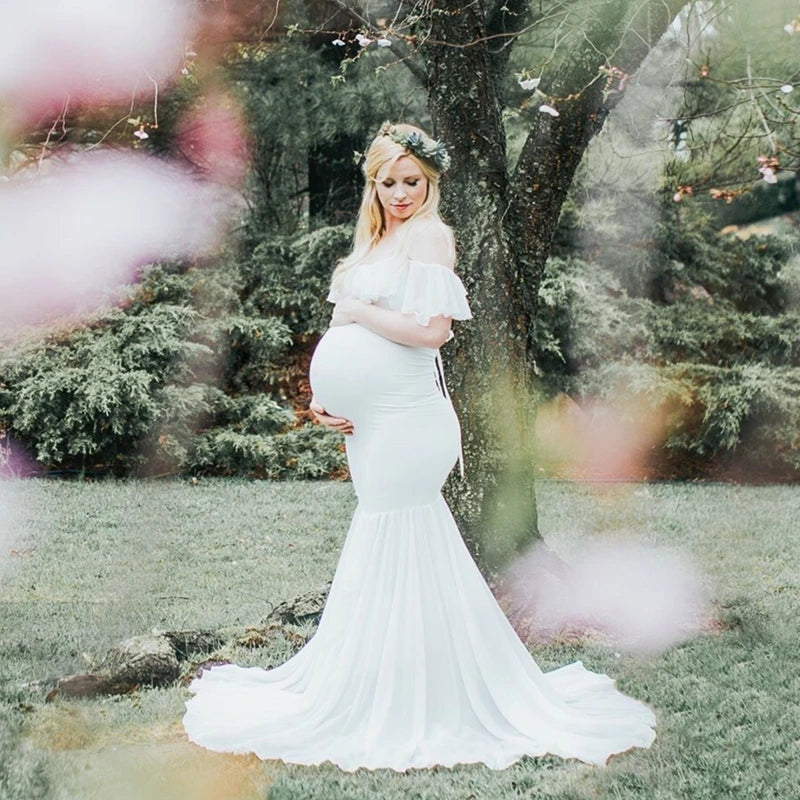 Mermaid Maternity Dresses for Photo Shoot Pregnant Women Pregnancy Dress Photography Props Sexy Off Shoulder Maxi Maternity Gown Mint Green / L Mermaid Maternity Dresses for Photo Shoot Pregnant Women Pregnancy Dress Photography Props Sexy Off Shoulder Maxi Maternity Gown Mint Green / L